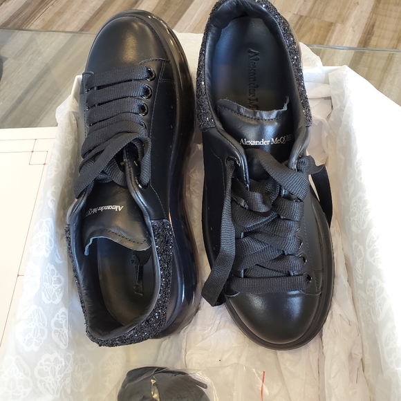 Alexander McQueen Black Fashion Sneakers Size 38 - Picture 4 of 13